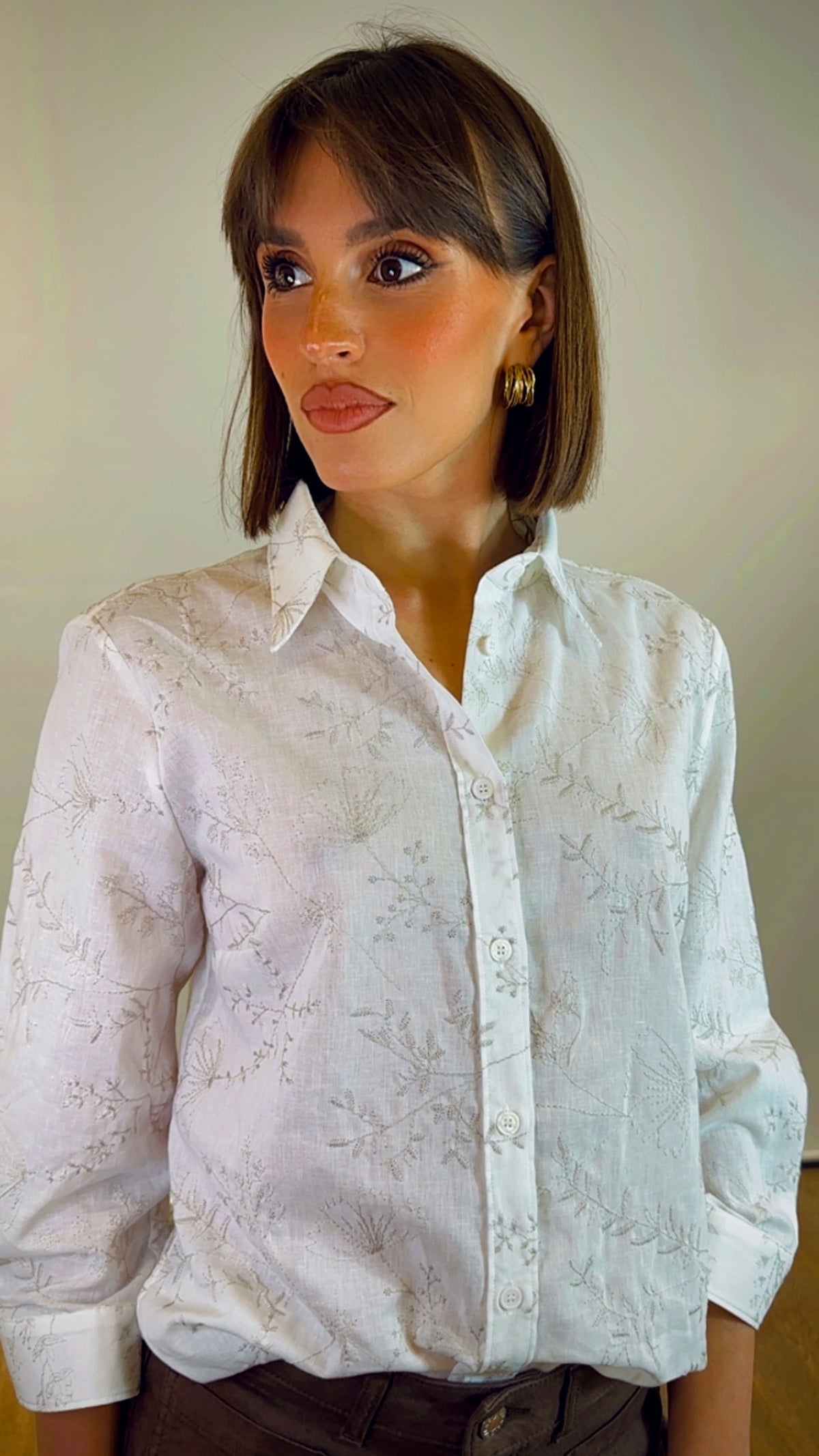 Camicia in lino e cotone