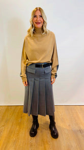 Maglia bicolor collo alto Semicouture