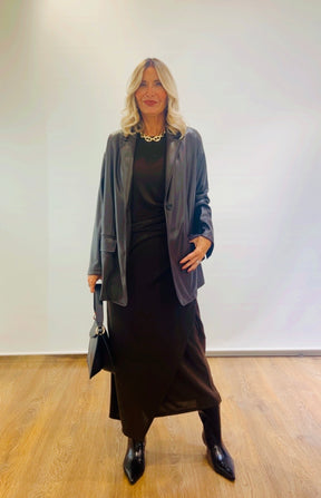 Giacca over ecopelle Jucca