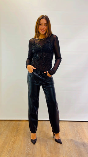 Pantalone ecopelle Tensione in