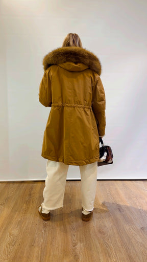 Parka in tafeta' con dettagli in ecopelliccia Violanti
