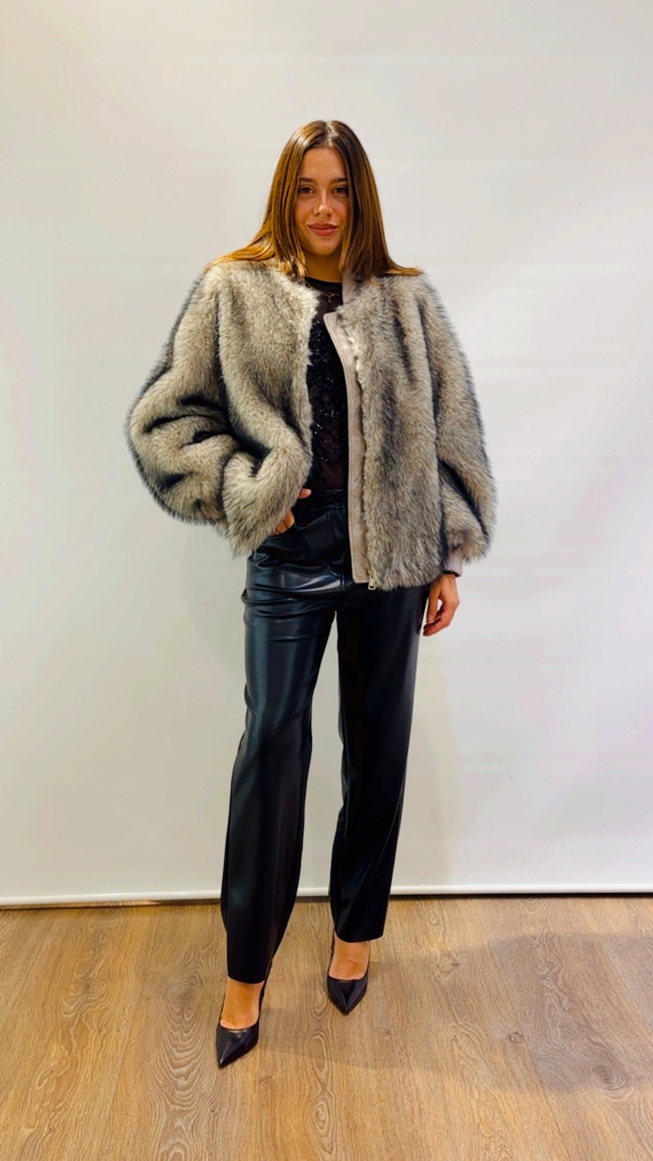 Bomber in ecopelliccia