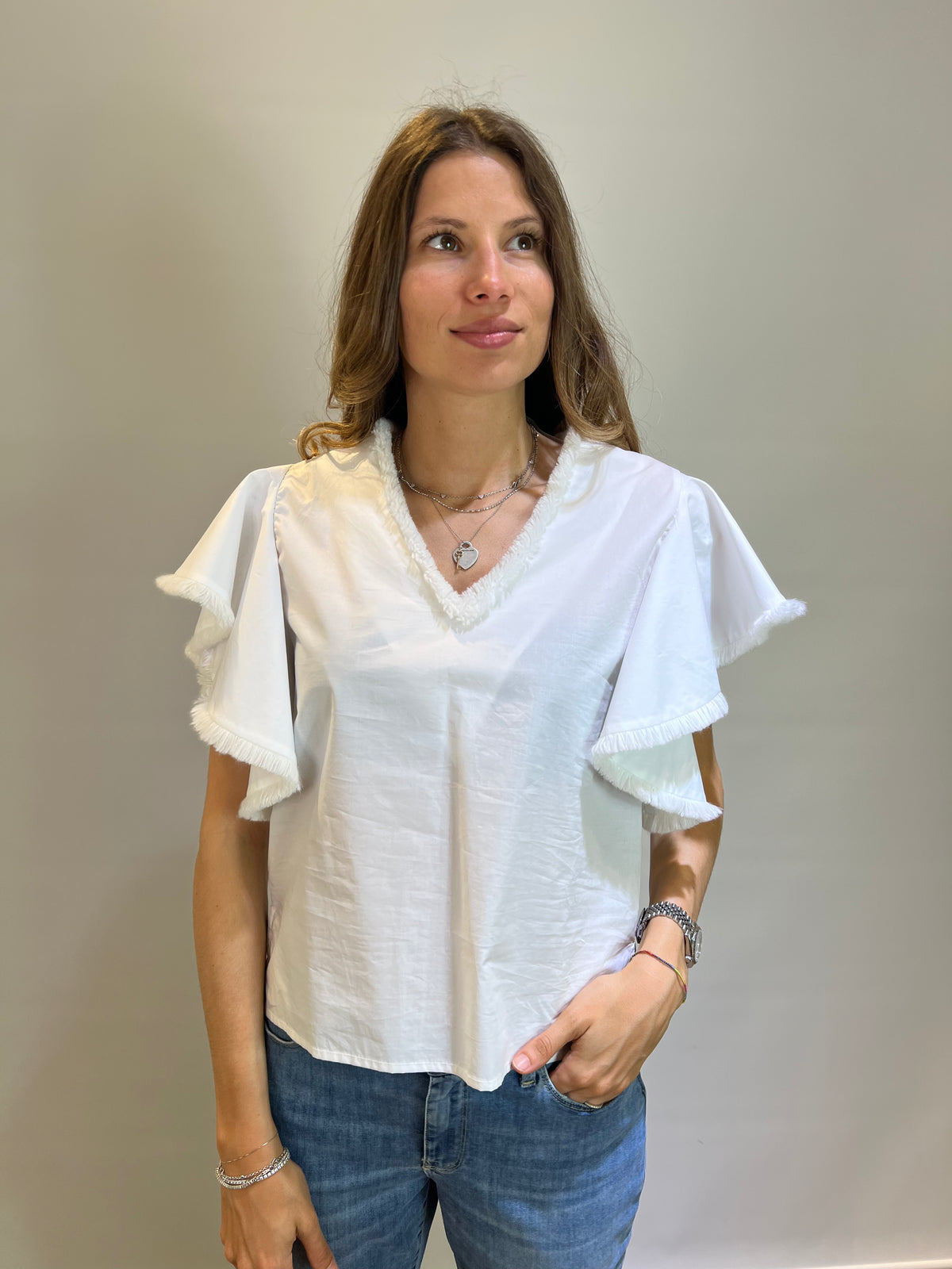 Camicia con maniche aletta