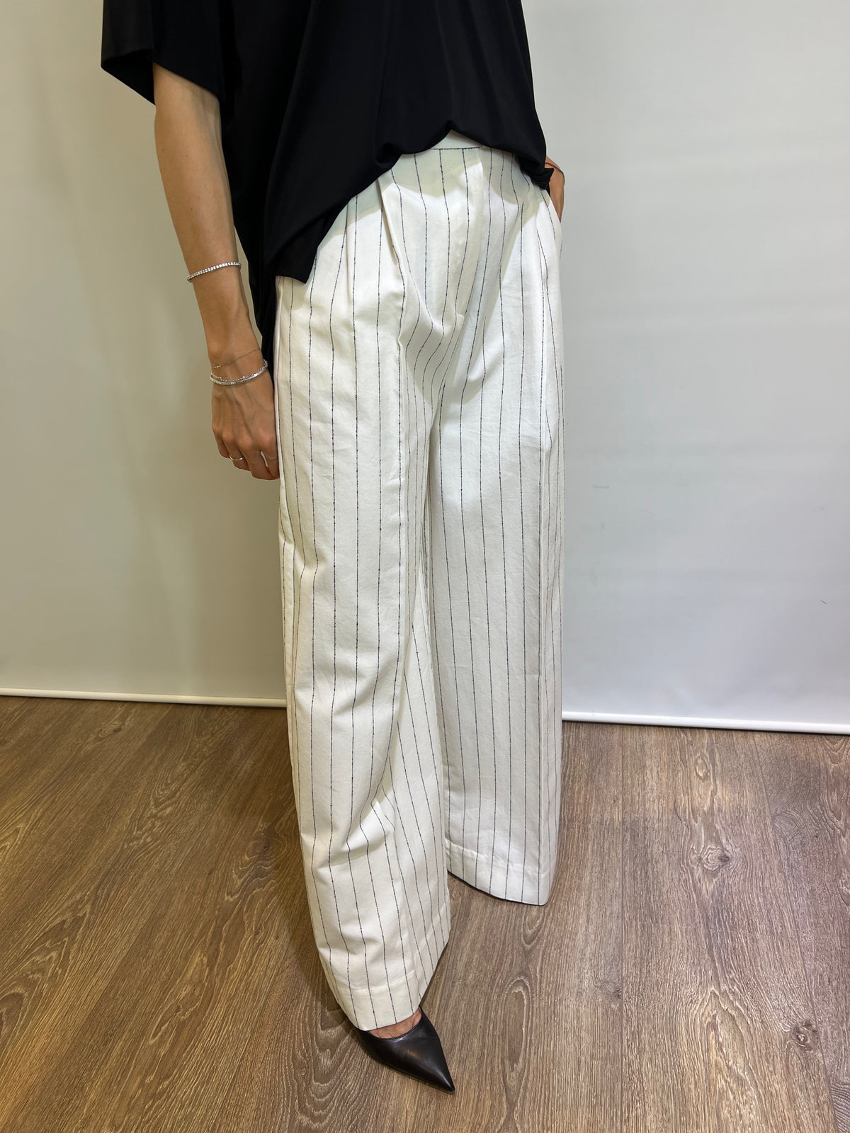 Pantalone palazzo gessato