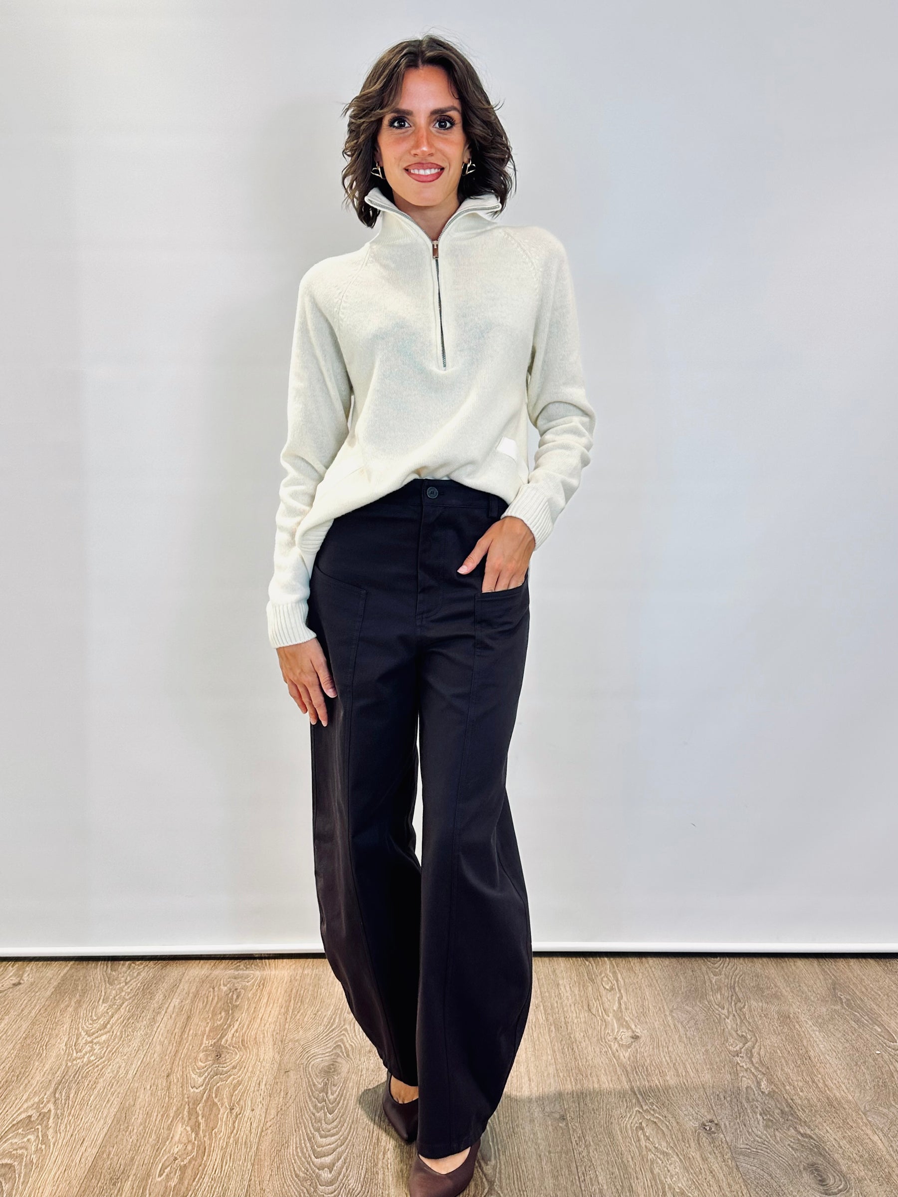 Maglia con zip sul collo