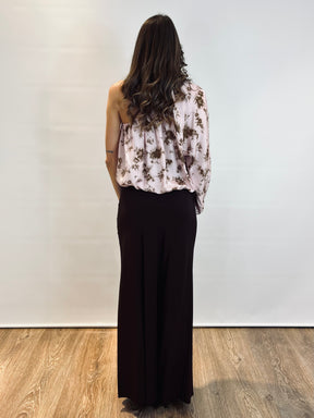 Camicia monospalla in fantasia