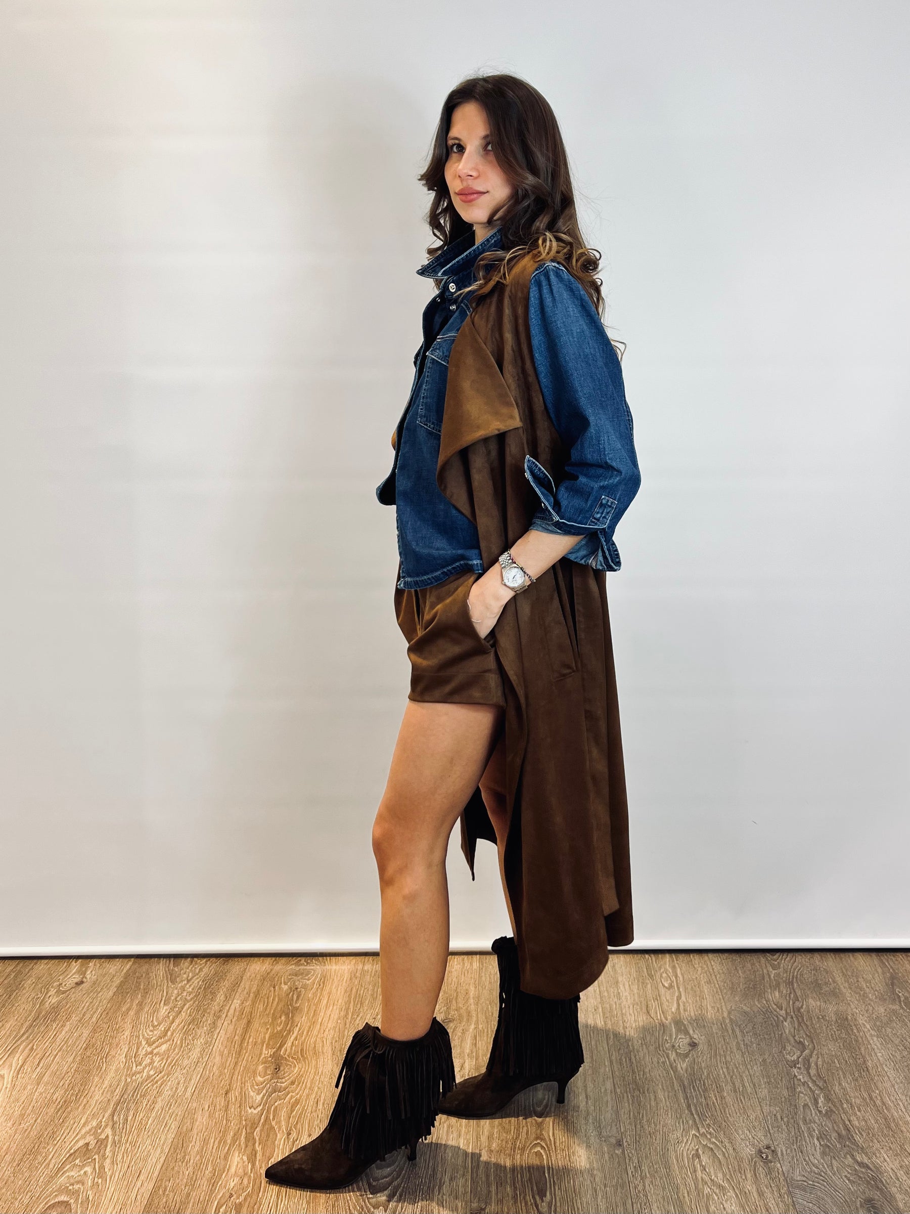 Trench smanicato eco