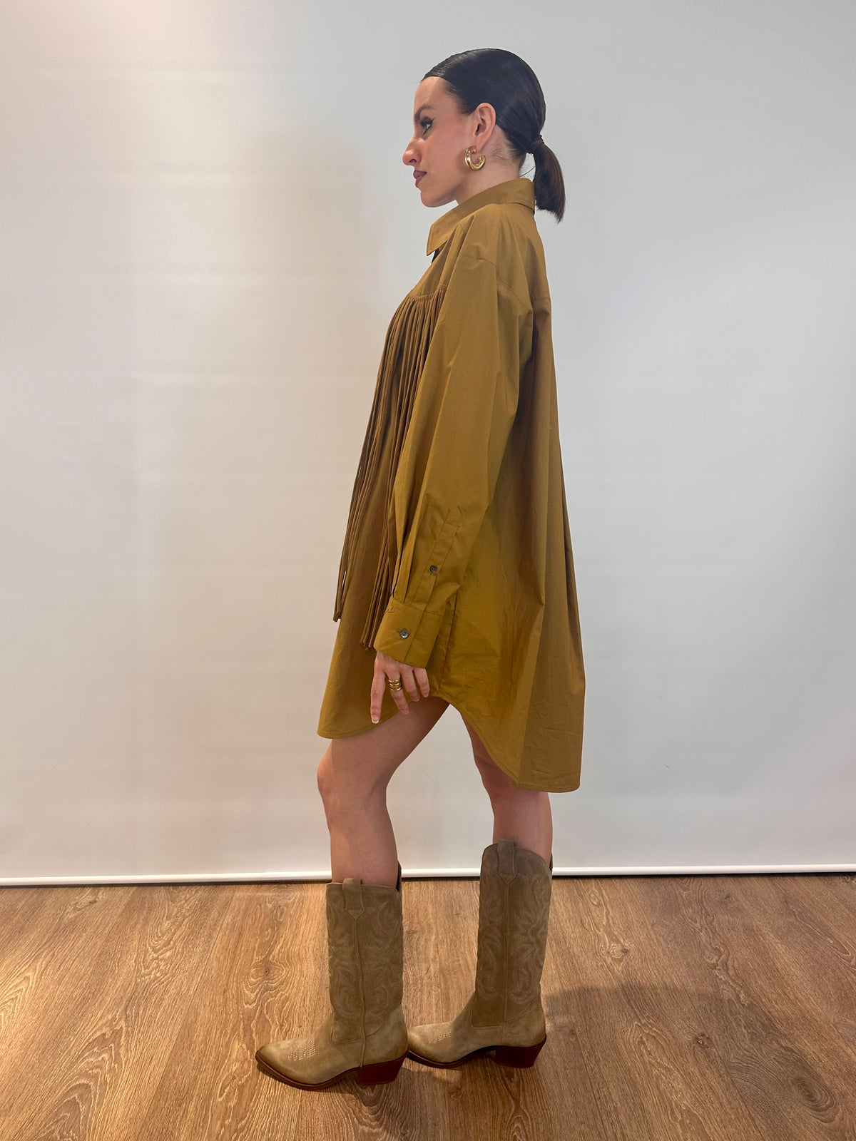 Abito camicia con frange