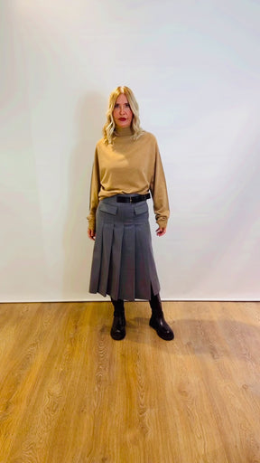 Maglia bicolor collo alto Semicouture