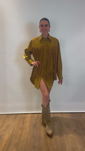Abito camicia con frange