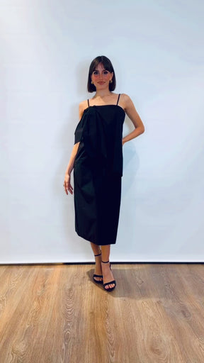 Abito midi con fiocco