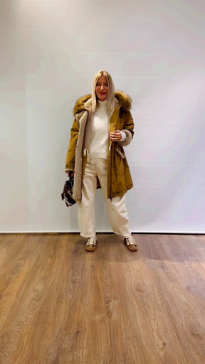 Parka in tafeta' con dettagli in ecopelliccia Violanti
