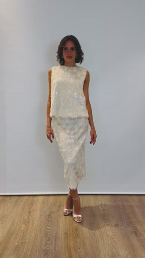 Top paillettes e frange
