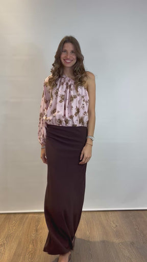 Camicia monospalla in fantasia