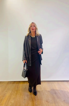 Giacca over ecopelle Jucca